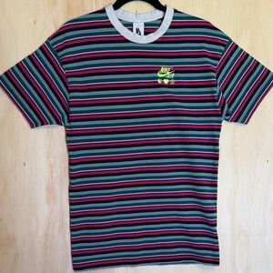 Nike Air Striped Tee in Black, Pink, and Green sz. Small